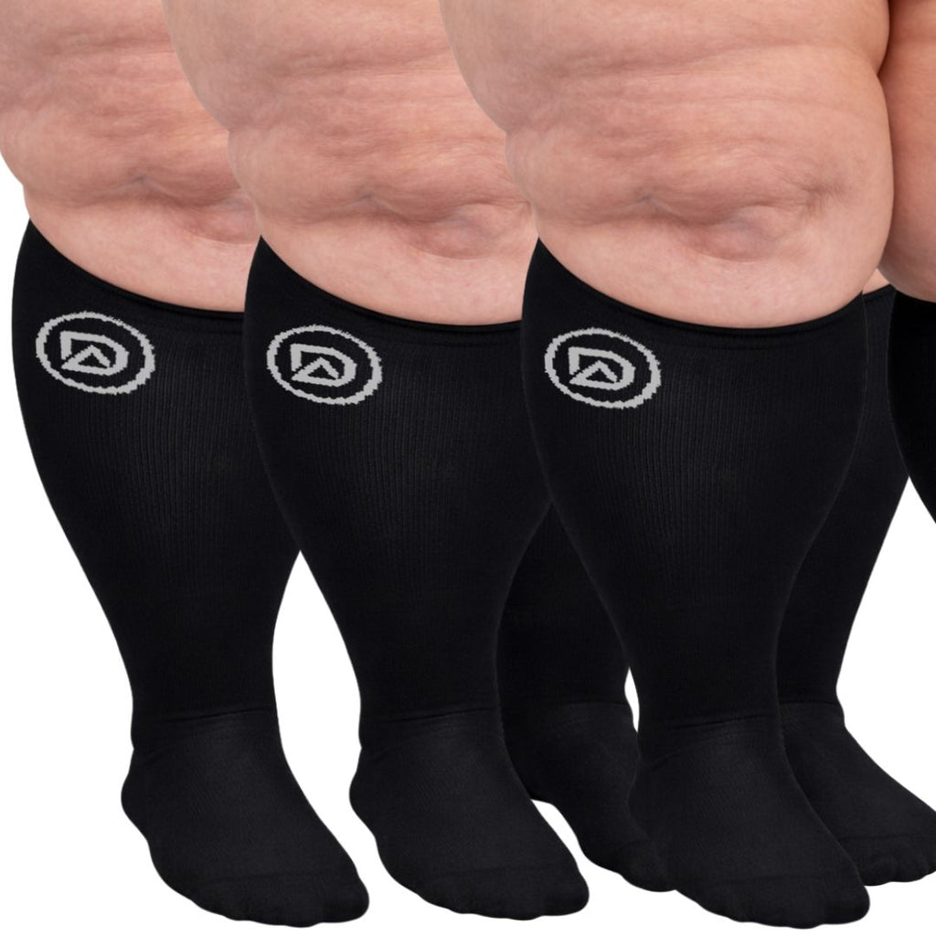 Plus Size Wide Calf Compression Socks 20–30 mmHg Multipack (3 Pairs)