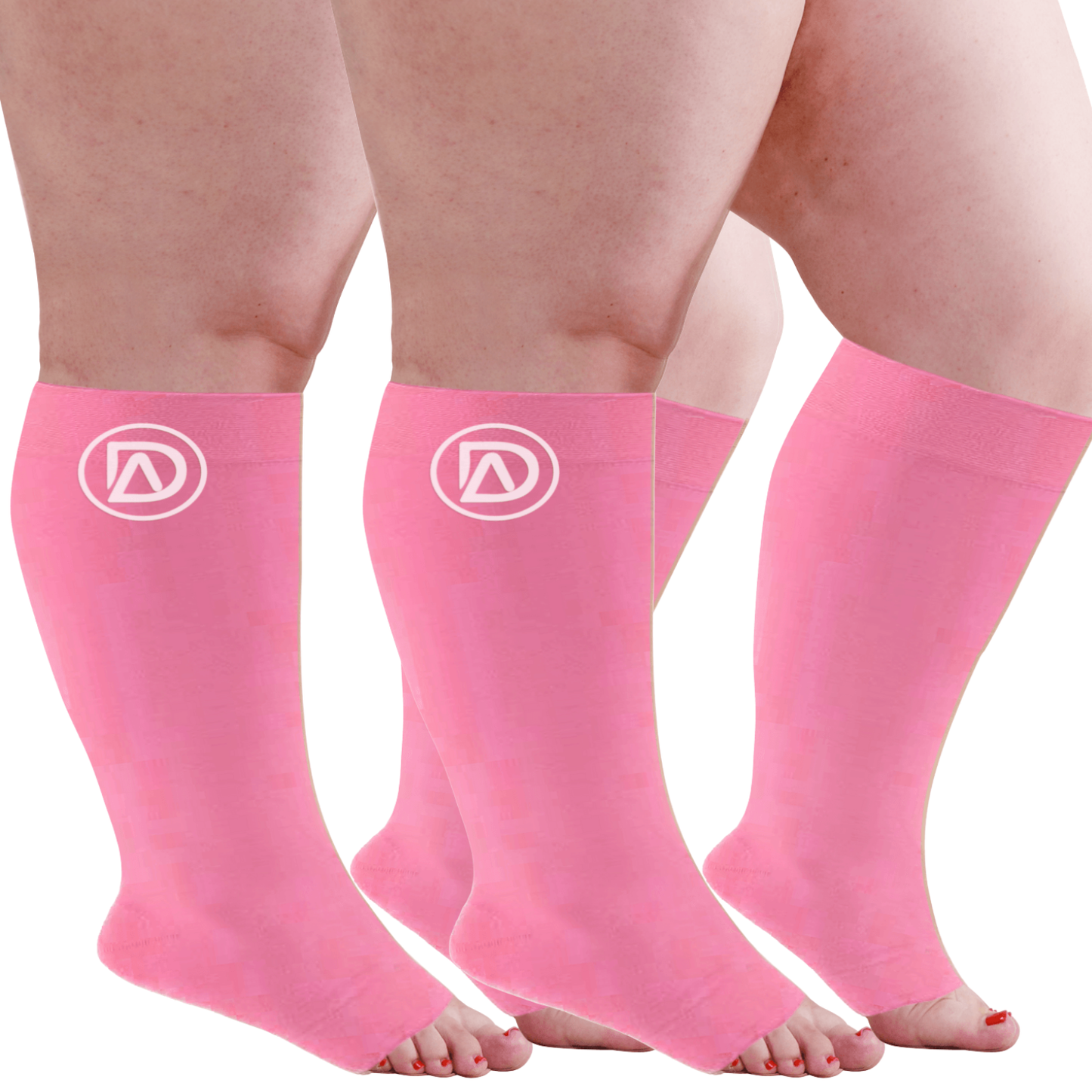 Plus Size Wide Calf Toeless Compression Socks 20–30 mmHg Multipack (2 Pairs)