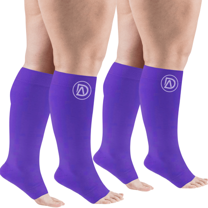 Plus Size Wide Calf Toeless Compression Socks 20–30 mmHg Multipack (2 Pairs)