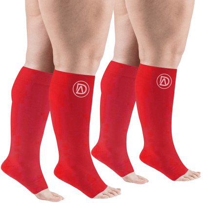 Plus Size Wide Calf Toeless Compression Socks 20–30 mmHg Multipack (2 Pairs)
