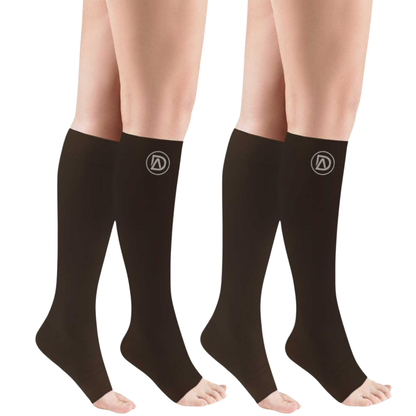Plus Size Wide Calf Toeless Compression Socks 20–30 mmHg Multipack (2 Pairs)