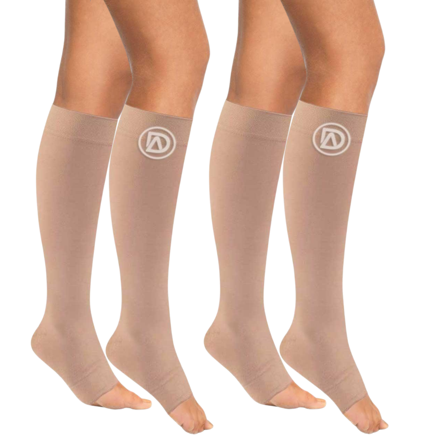 Plus Size Wide Calf Toeless Compression Socks 20–30 mmHg Multipack (2 Pairs)