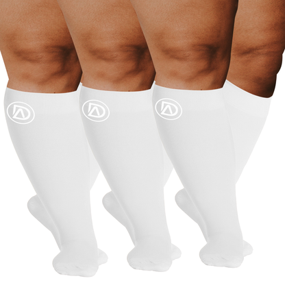 Plus Size Wide Calf Compression Socks 20–30 mmHg Multipack (3 Pairs)