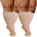 Plus Size Wide Calf Compression Socks 20–30 mmHg Multipack (2 Pairs)