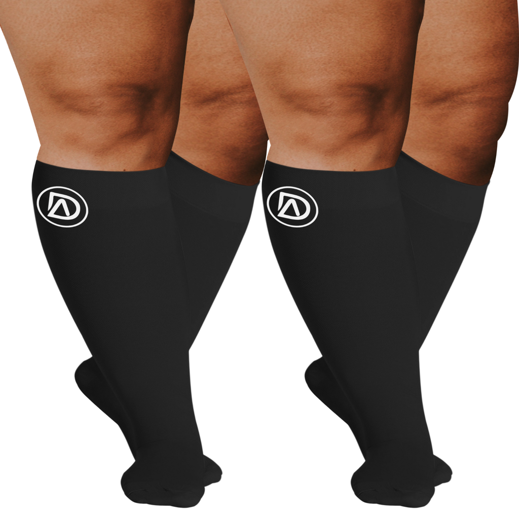 Plus Size Wide Calf Compression Socks 20–30 mmHg Multipack (2 Pairs)