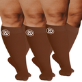 Plus Size Wide Calf Compression Socks 20–30 mmHg Multipack (3 Pairs)