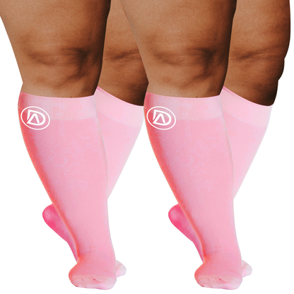 Plus Size Wide Calf Compression Socks 20–30 mmHg Multipack (2 Pairs)