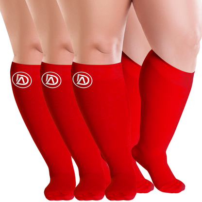 Plus Size Wide Calf Compression Socks 20–30 mmHg Multipack (3 Pairs)