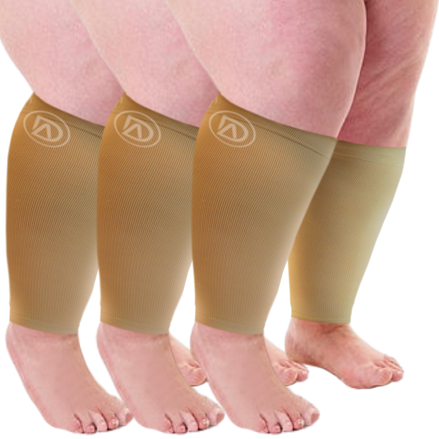 Plus Size Wide Calf Compression Sleeves 20–30 mmHg Multipack (3 Pairs)