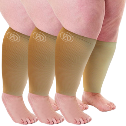 Plus Size Wide Calf Compression Sleeves 20–30 mmHg Multipack (3 Pairs)