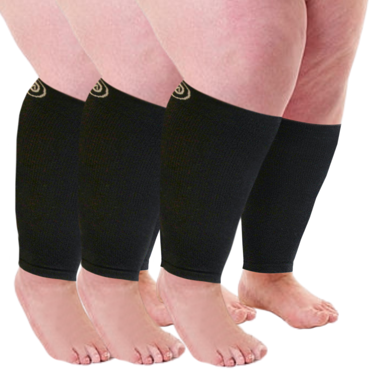 Plus Size Wide Calf Compression Sleeves 20–30 mmHg Multipack (3 Pairs)