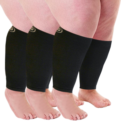 Plus Size Wide Calf Compression Sleeves 20–30 mmHg Multipack (3 Pairs)