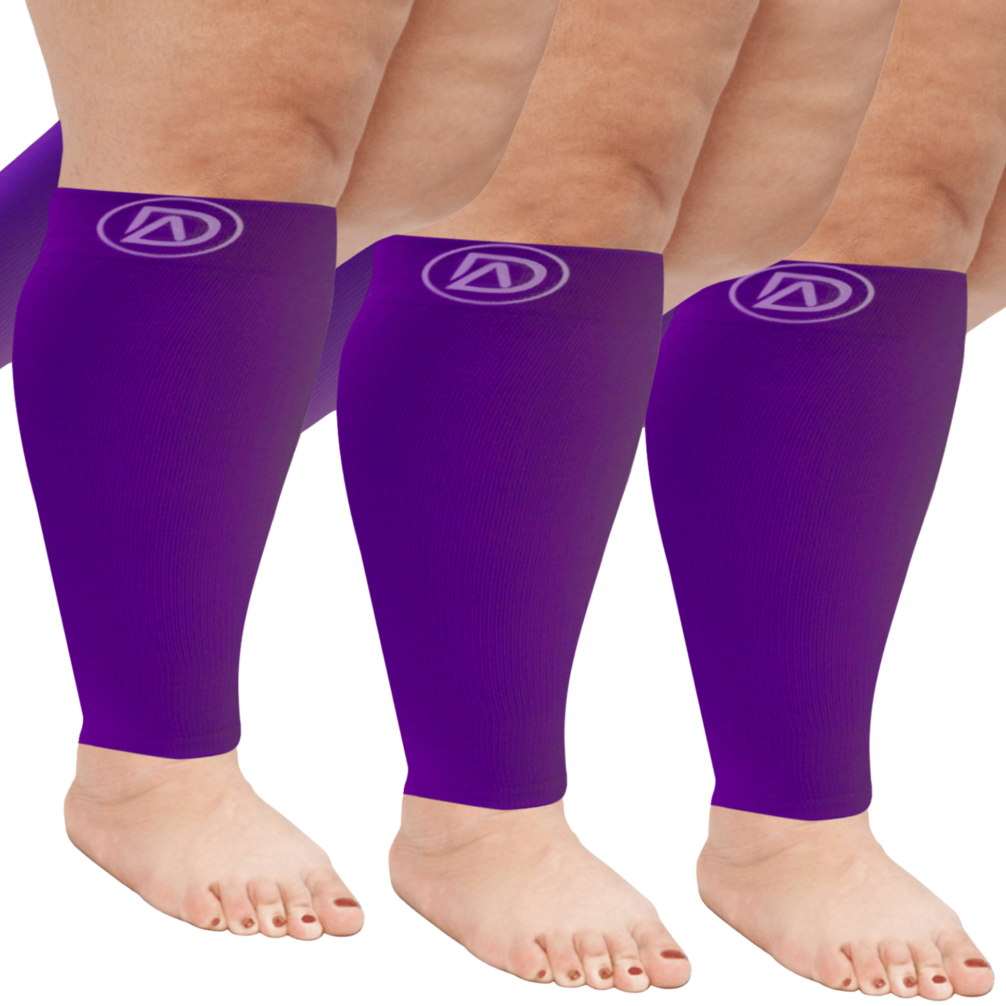 Plus Size Wide Calf Compression Sleeves 20–30 mmHg Multipack (3 Pairs)