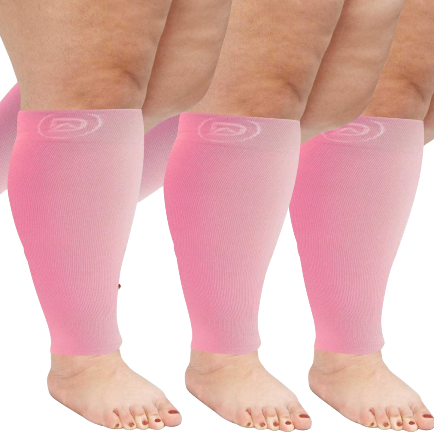 Plus Size Wide Calf Compression Sleeves 20–30 mmHg Multipack (3 Pairs)