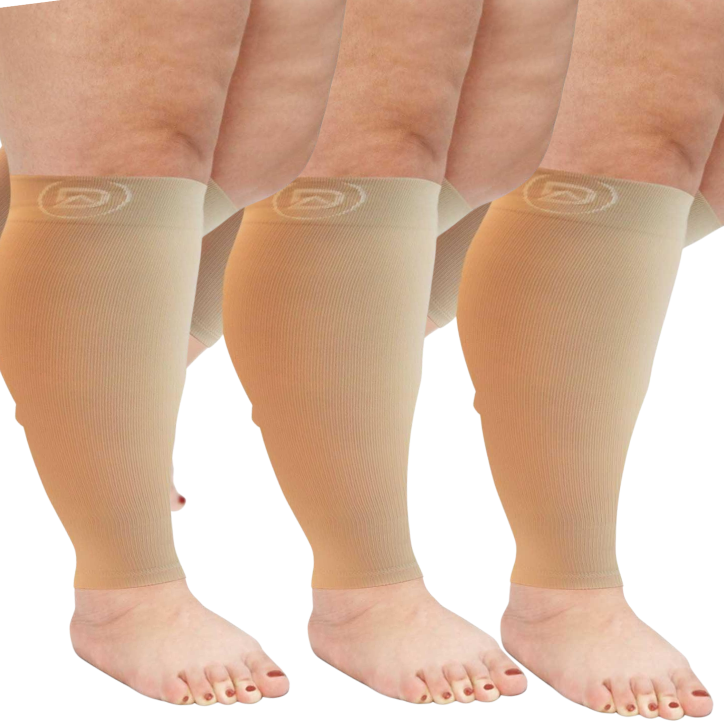 Plus Size Wide Calf Compression Sleeves 20–30 mmHg Multipack (3 Pairs)