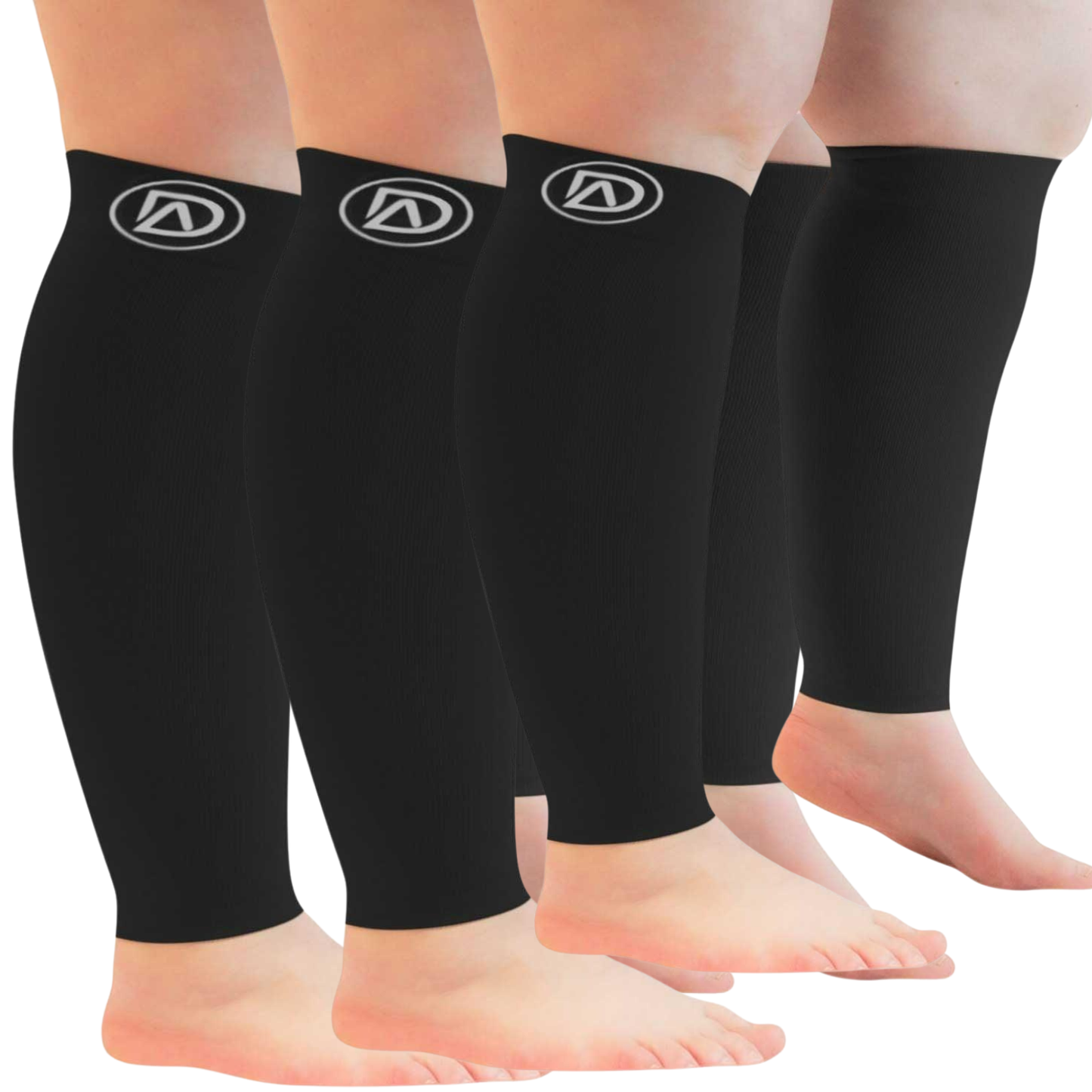 Plus Size Wide Calf Compression Sleeves 20–30 mmHg Multipack (3 Pairs)