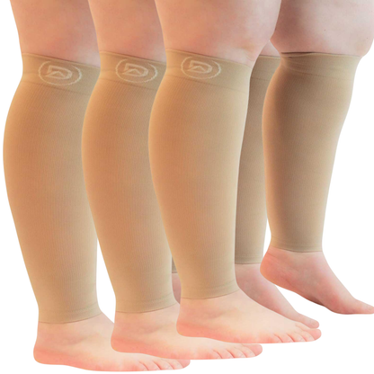 Plus Size Wide Calf Compression Sleeves 20–30 mmHg Multipack (3 Pairs)
