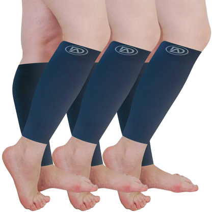 Plus Size Wide Calf Compression Sleeves 20–30 mmHg Multipack (3 Pairs)