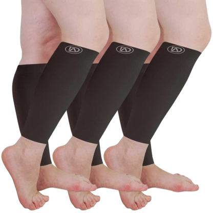 Plus Size Wide Calf Compression Sleeves 20–30 mmHg Multipack (3 Pairs)