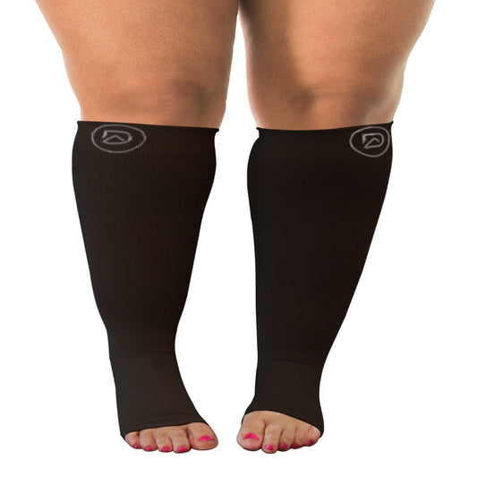 Plus Size Wide Calf Toeless Compression Socks 20–30 mmHg Multipack...