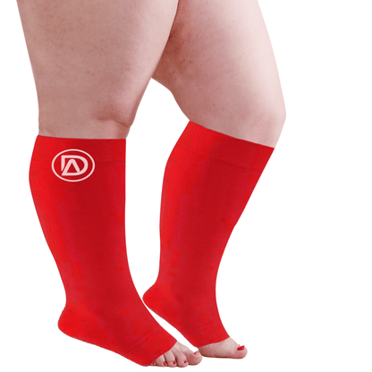 Plus Size Wide Calf Toeless Compression Socks 20–30 mmHg