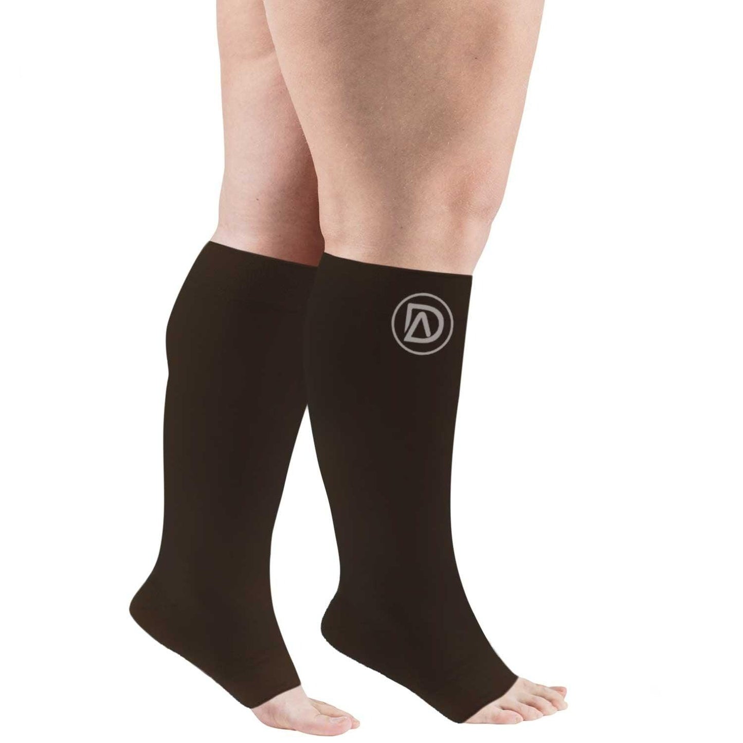 Plus Size Wide Calf Toeless Compression Socks 20–30 mmHg