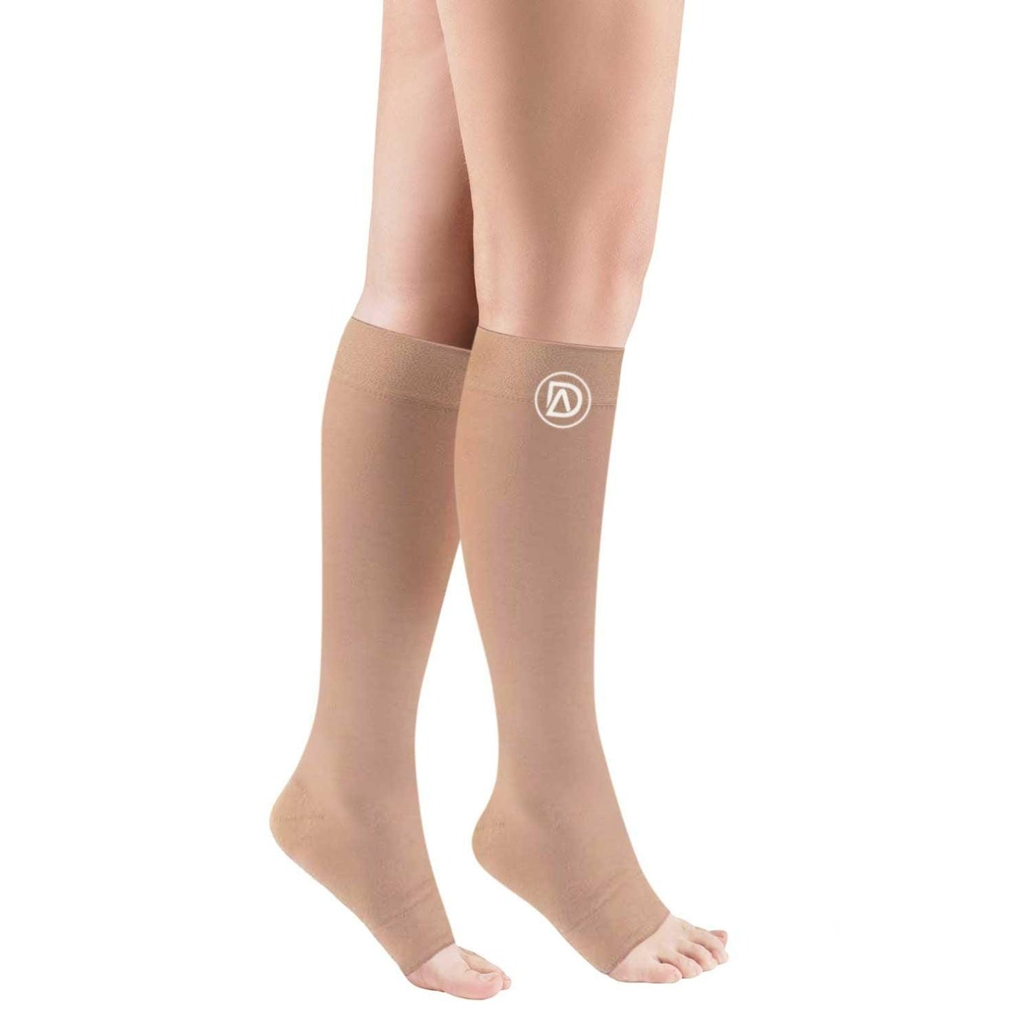 Plus Size Wide Calf Toeless Compression Socks 20–30 mmHg