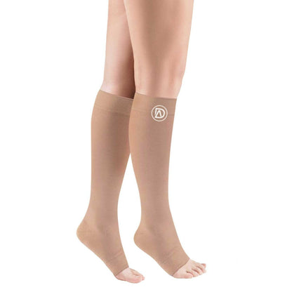 Plus Size Wide Calf Toeless Compression Socks 20–30 mmHg