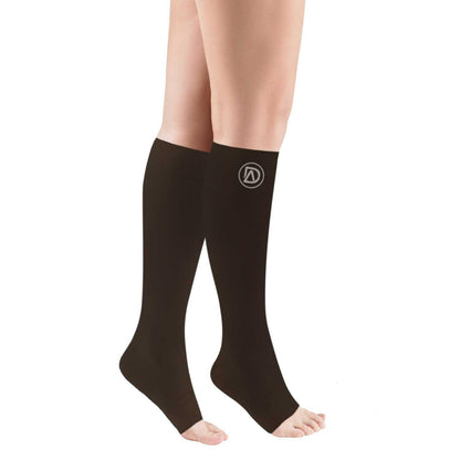 Plus Size Wide Calf Toeless Compression Socks 20–30 mmHg