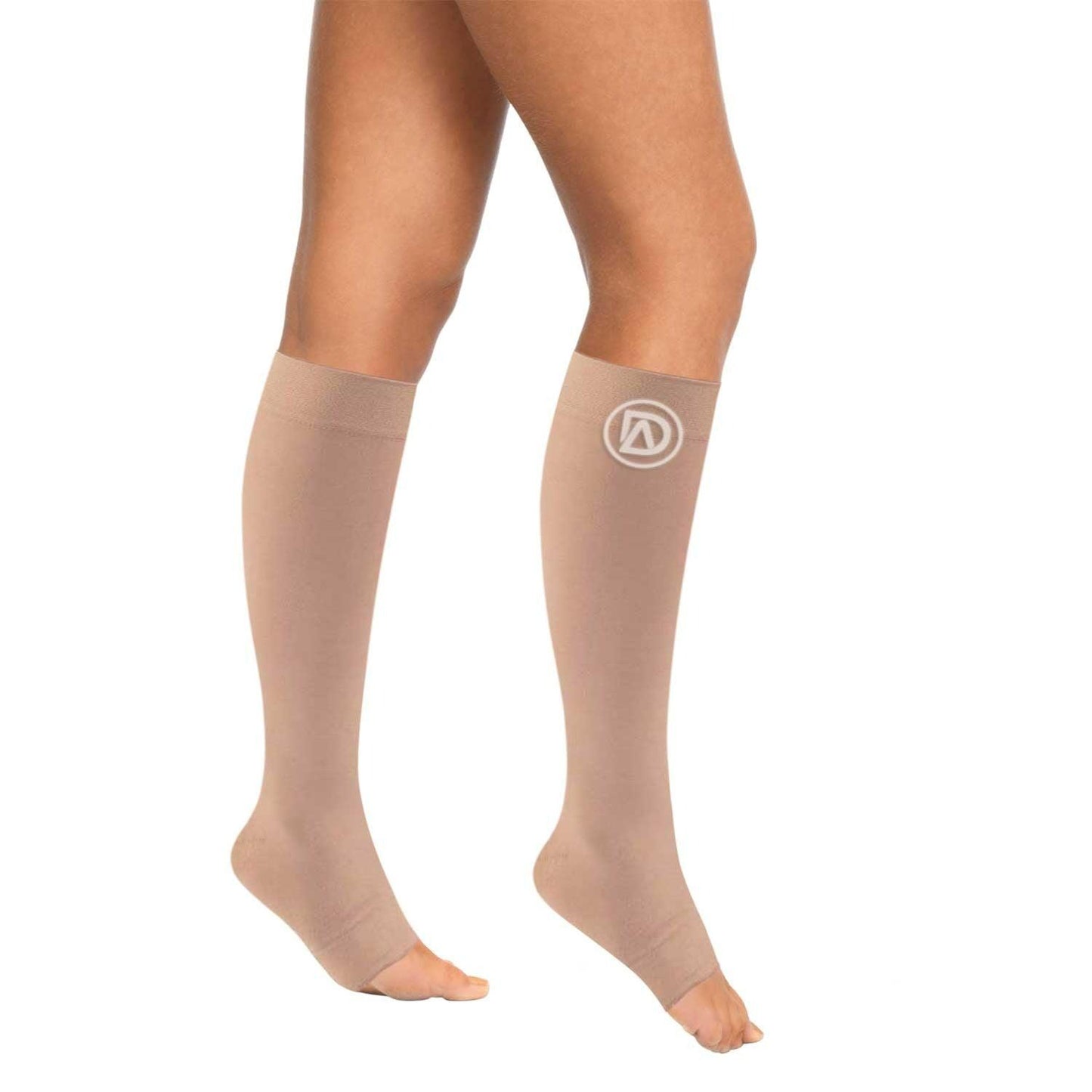 Plus Size Wide Calf Toeless Compression Socks 20–30 mmHg
