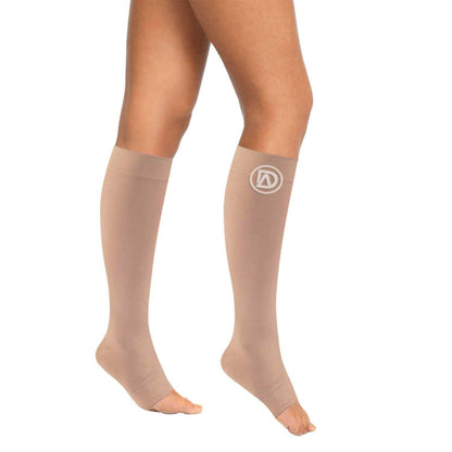 Plus Size Wide Calf Toeless Compression Socks 20–30 mmHg