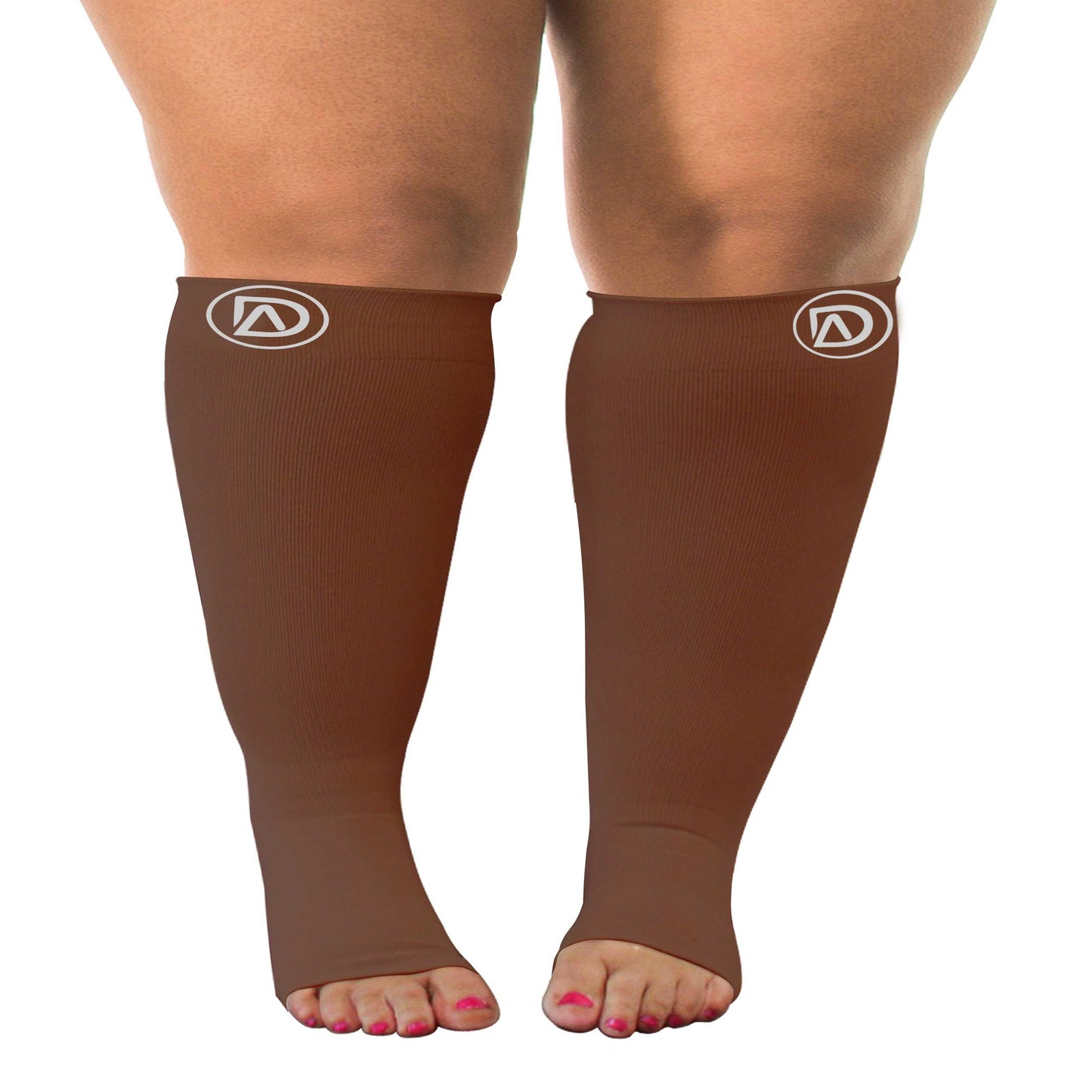 Plus Size Wide Calf Toeless Compression Socks 20–30 mmHg