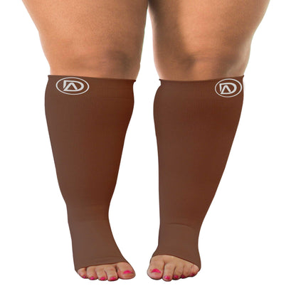 Plus Size Wide Calf Toeless Compression Socks 20–30 mmHg