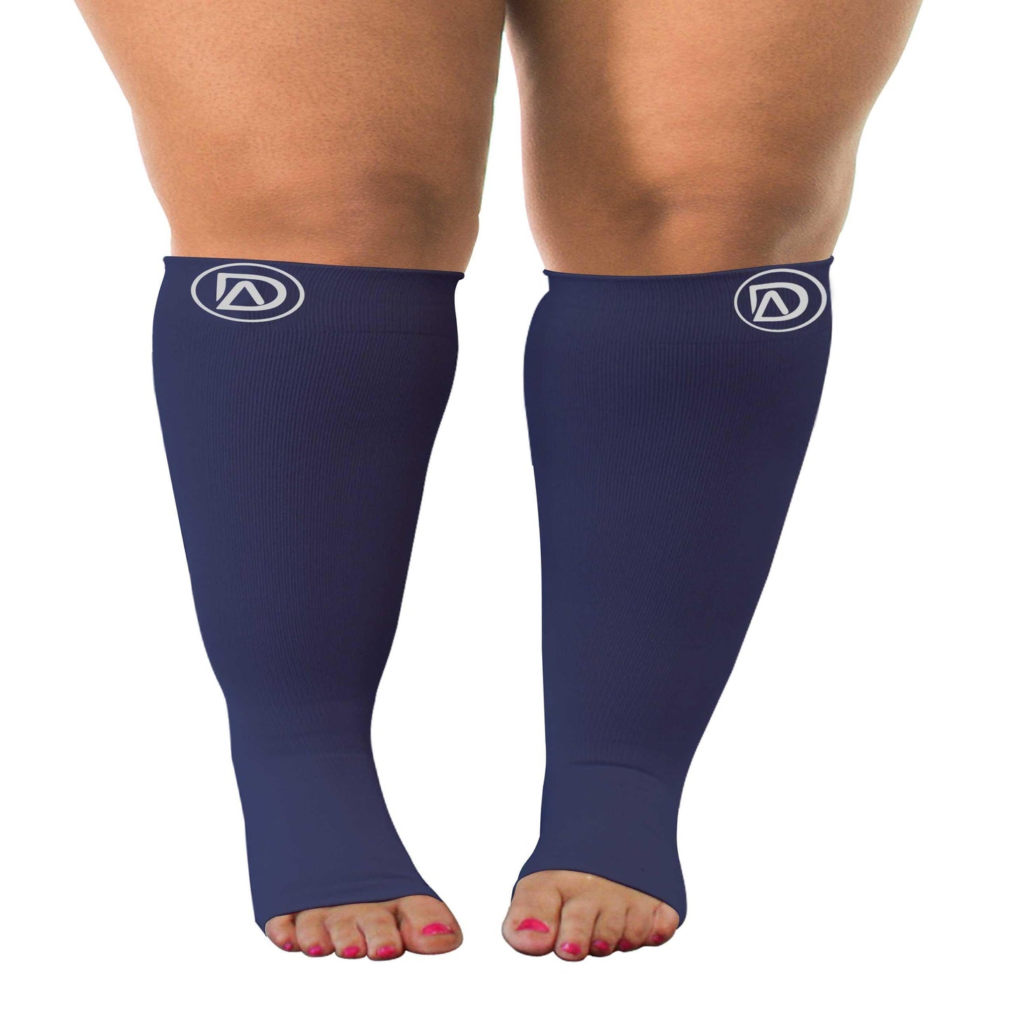 Plus Size Wide Calf Toeless Compression Socks 20–30 mmHg